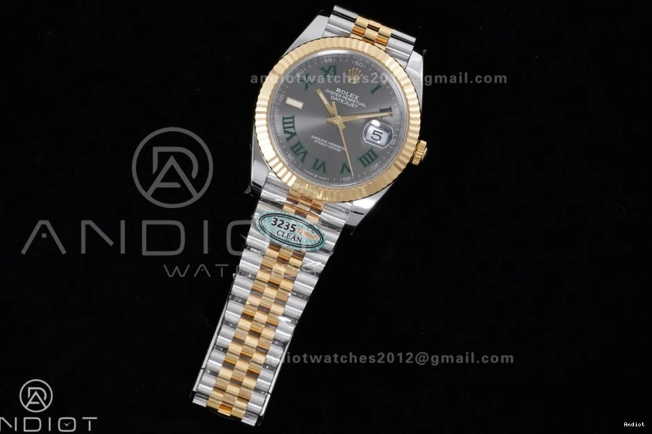 41 Marker DateJust SS Jubilee Reserve) Bracelet Dial 904L Clean Roman SH3235 Best (72 Edition 126333 Power Gray Hours 1:1 on Steel YG Green 0522